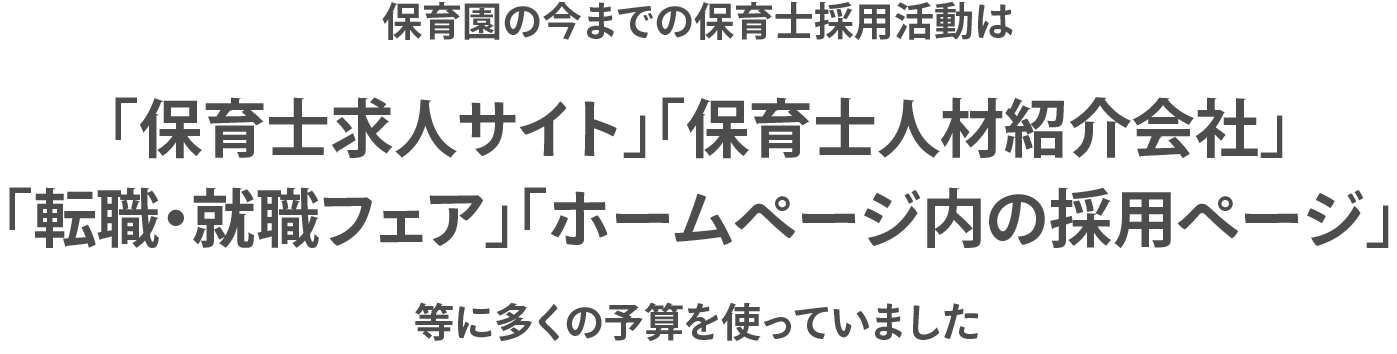 保育園の今までの保育士採用活動は多くの予算を使っていました